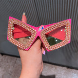 Trendy punk glasses with diamonds