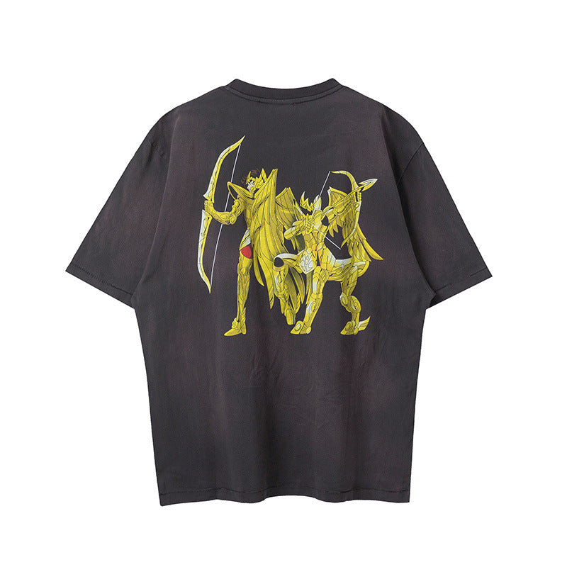 Mens Vintage T-Shirts SaintMichael Short Sleeve High Street Loose