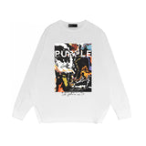 Purple Brand Long Sleeve T-Shirt Fashion Loose Long Sleeve Top