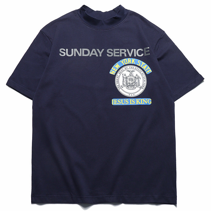 Jesus Is King T Shirt Kanye High Street Loose Youth Couple Men and Women Casual Short Sleeve T-shirt