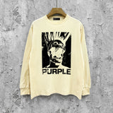 Purple Brand Long Sleeve T-Shirt Fashion Loose Long Sleeve Top