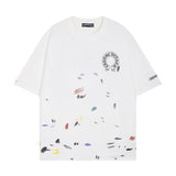 CHH Chrome Heart T Shirts Croix Cross Sanskrit Embroidery Versatile Casual Loose