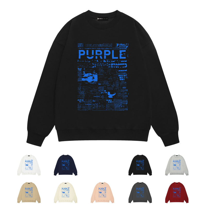 Purple Brand Sweatshirt Loose Crew Neck Sweater