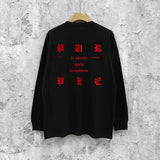 Purple Brand Long Sleeve T-Shirt Fashion Loose Long Sleeve Top