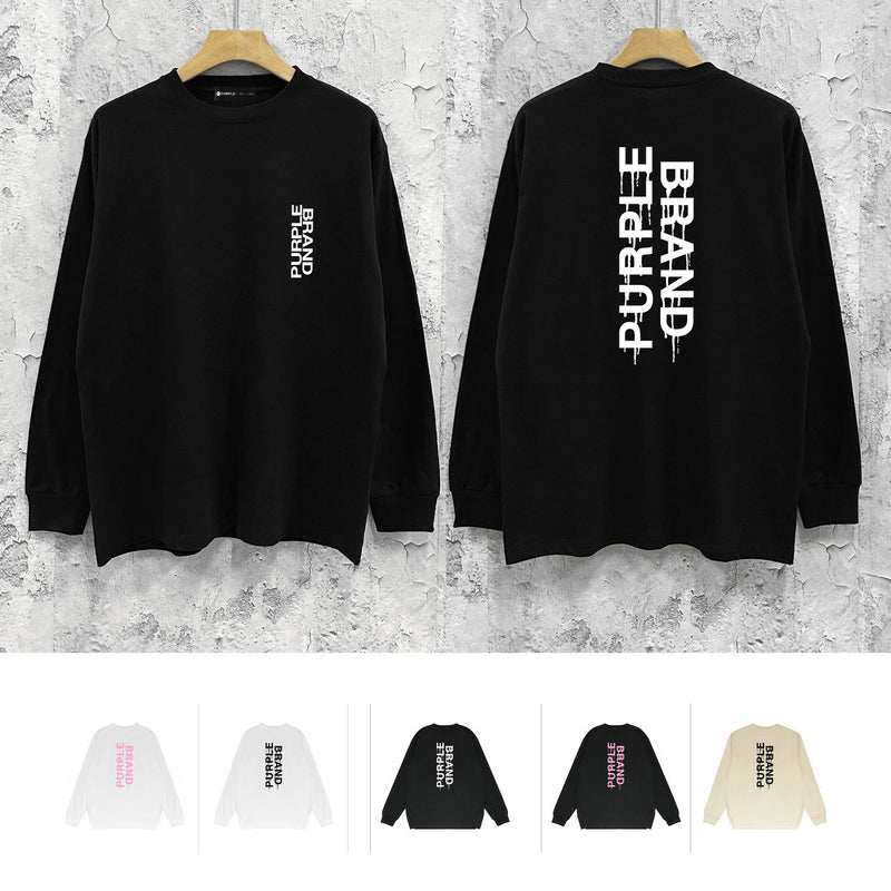 Purple Brand Long Sleeve T-Shirt Fashion Loose Long Sleeve Top