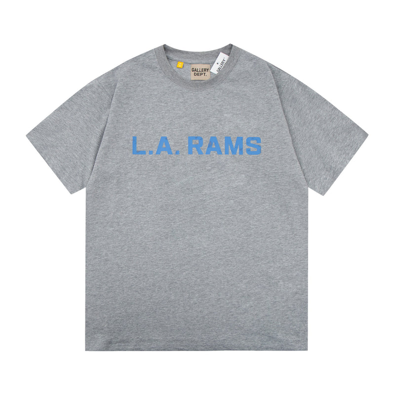 Gallery Dept T-Shirt Bronzing Letter Slogan Printed Short Sleeve T-Shirt
