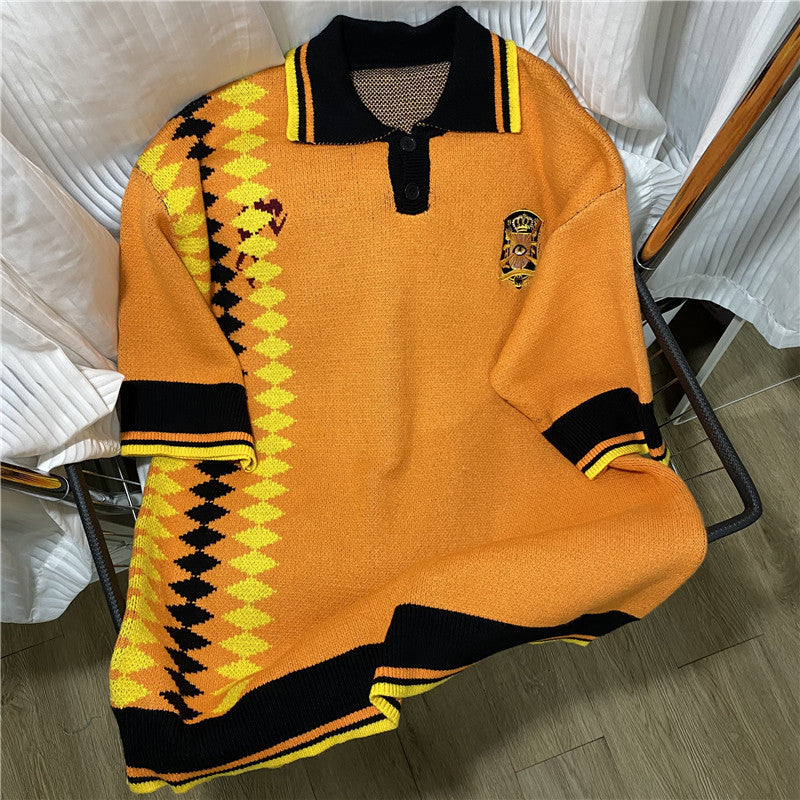 House Of Errors T-Shirt Eye of Truth Jersey Style Half Sleeve T-Shirt Polo Neck Knitted Sweater