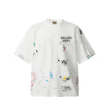 Unisex T-Shirts GALLERY DEPT Hand Painted Ink Splashing Graffiti Loose Tee