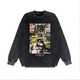Purple Brand Distressed Long Sleeve Shirt Fashion Distressed Loose Long-sleeved Top