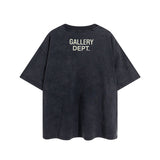 Gallery Dept T Shirts Short Sleeve T-shirt Gallery Dept Letters Print Washed and Worn Men and Women