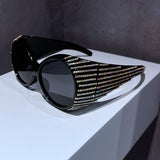 Trendy punk glasses retro round diamond