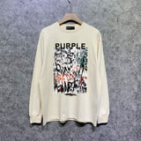 Purple Brand Long Sleeve T-Shirt Fashion Loose Long Sleeve Top