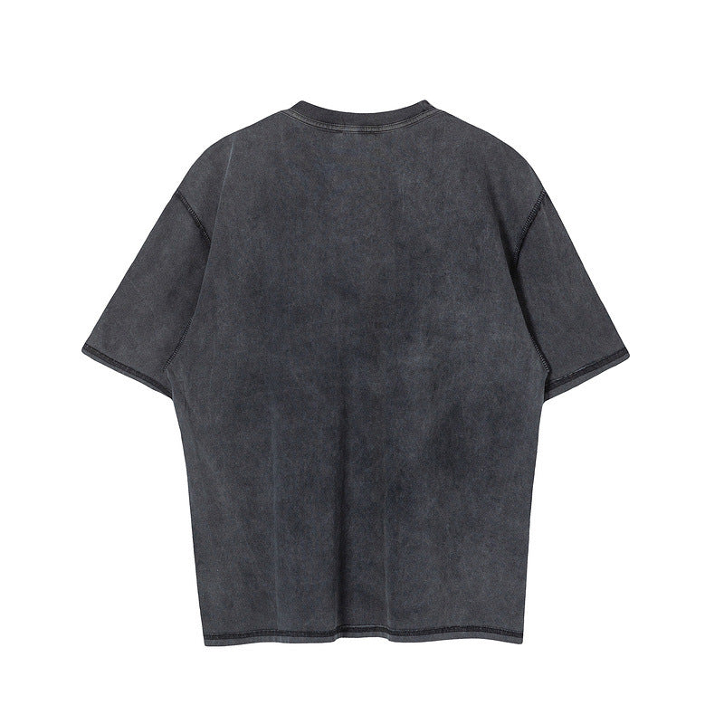 Men Vintage T-Shirts Arnodefrance Horn Print Casual Short Sleeves Vintage