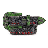 Hip-hop punk rhinestone belt full diamond skull