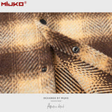 MIJKO Mens Jacket Loose Shirt Plaid Jacket Unisex
