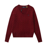 Ralph Lauren Knitted sweaters Vintage V-neck twisted embroidered wool bottomed knitted sweater
