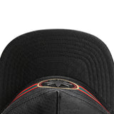 Trendy flat brimmed hat leather metal logo adjustable