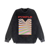 Purple Brand Distressed Long Sleeve Shirt Fashion Distressed Loose Long-sleeved Top