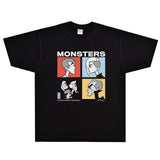 Rock Star T Shirt Blackbear Monsters T-shirt Rock American Cartoon Portrait Loose Printed Short Sleeve