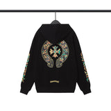 CHH Chrome Heart Hoodie CH Home Kro Sword Sanskrit alphabet print crew neck sweater