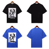Purple Brand T Shirts Spot Purple Br Summer Cotton Double Yarn Crew Neck Short Sleeve
