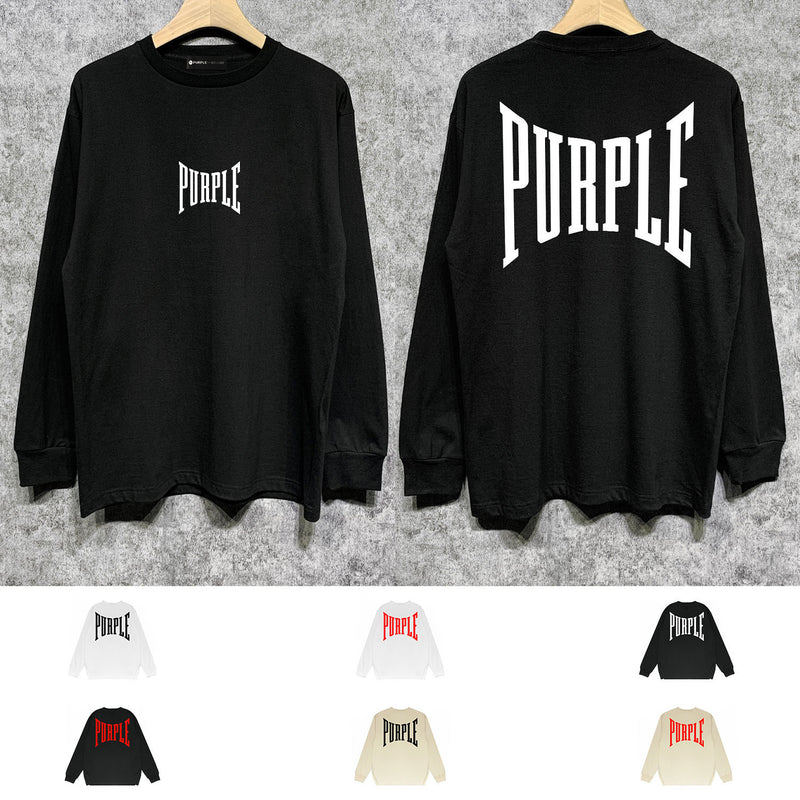 Purple Brand Long Sleeve T-Shirt Fashion Loose Long Sleeve Top