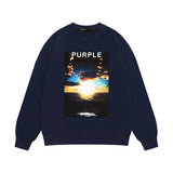 Purple Brand Sweatshirt Loose Crew Neck Sweater