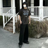 ERD T Shirts Vintage Print Casual Loose