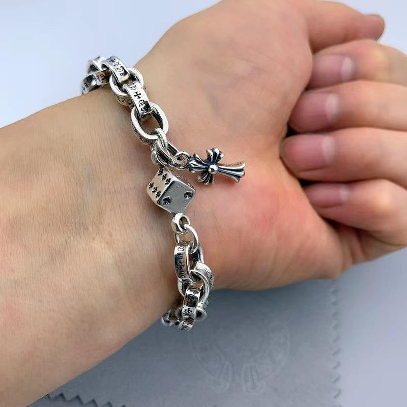 Chrome Heart Bracelet Dice Pendant Chain