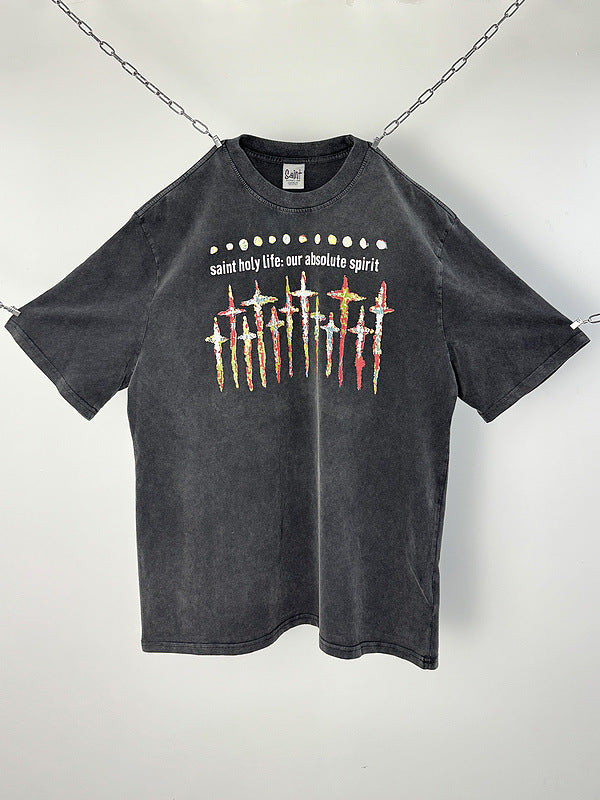 Mens Vintage T-Shirts Saint Polaris Washed Distressed T-Shirts