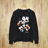 Purple Brand Distressed Sweatshirt Fashion Washed Black Long Sleeves Top