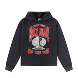 Men Vintage T-Shirts Saint Michael Vintage Sports Hooded Sweater Set Washing Water