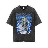 Jesus Is King T Shirt Artie Men's Clothing High Street Fashion Brand Vintage Print Men's Short-Sleeved T-shirt Dark Wash
