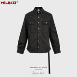 MIJKO Mens Jacket Distress Denim Jacket