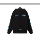 CHH Chrome Heart HoodieCH Premium Lightning Blue Zipper Hooded Sweater Jacket Cardigan