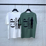 Cp Company T Shirts Embroidery Casual Crew Neck Short Sleeves
