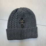 Chh Chrome Heart Beanie Twist Wool Knitted Hat Ear Protector Headcap