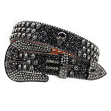 Hip-hop punk rhinestone belt skull punk style