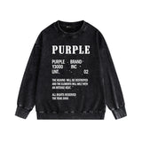 Purple Brand Distressed Sweatshirt Retro Vintage Crew Neck Sweater