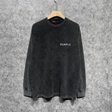 Purple Brand Distressed Long Sleeve Shirt Fashion Distressed Loose Long-sleeved Top