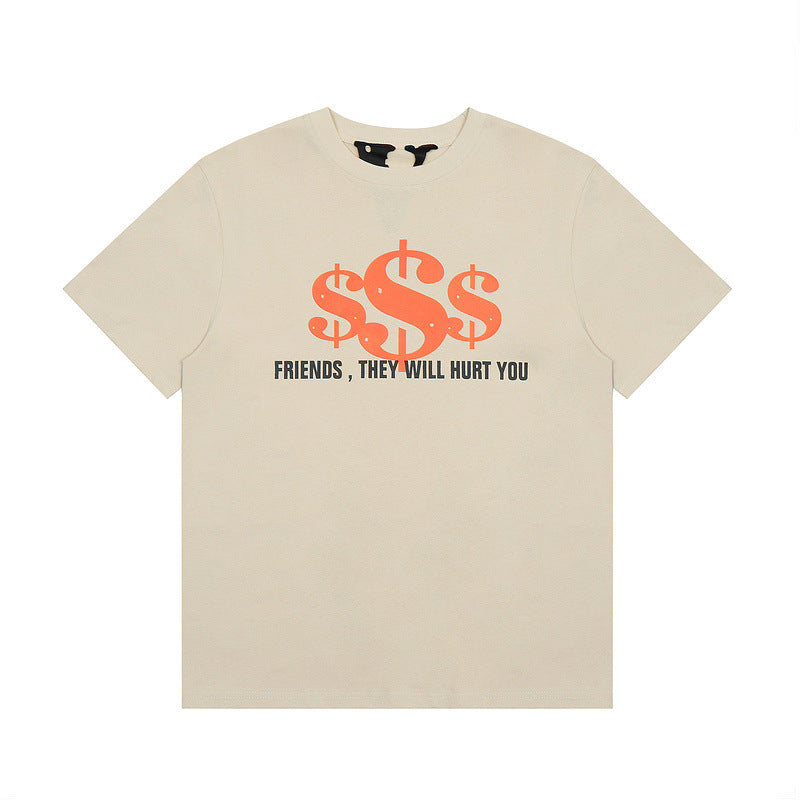 Vlone T Shirts Summer Fashion Brand Short Sleeve Vlone Loose Oversized T-shirt Men