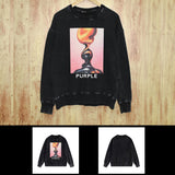 Purple Brand Distressed Sweatshirt Retro Vintage Crew Neck Sweater