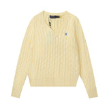 Ralph Lauren Knitted sweaters Vintage V-neck twisted embroidered wool bottomed knitted sweater