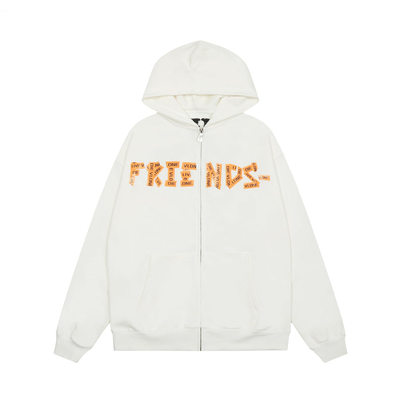 Vlone Hoodie Autumn/Winter Cardigan Hooded Sweater