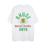 Rhude T Shirt Micro Label Letter Coconut Pattern Short Sleeve T-Shirt