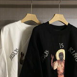 Jesus Is King Sweatshirt Fashion Brand Ins Turtleneck round Neck Sweater for Men and Women Hip Hop Loose Sports Casual Jacket