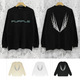 Purple Brand Long Sleeve T-Shirt Fashion Loose Long Sleeve Top