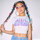 Vintage Y2g Shirts Spring and Summer Print T-shirt Short Sleeve Women