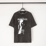 ERD T Shirts Cartoon Print Loose-Fitting Casual T-shirt Men