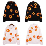 Denim Tears Outfit:Hoodie/Sweatpants (Separate Purchase Options) Puff Print Couple Loose Hooded Sweater